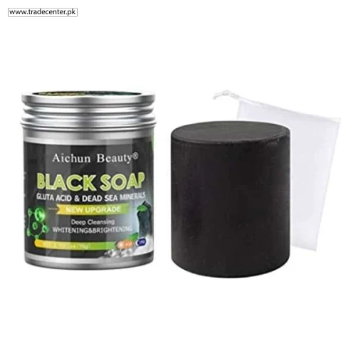 AICHUN BEAUTY Black Soap Gluta Acid Dead Sea Mud Minerals Deep Cleansing Acne AICHUN BEAUTY Black Soap Gluta Acid Dead Sea Mud Minerals Deep Cleansing Acne | Online in Pakistan TradeCenter.PK